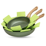 Load image into Gallery viewer, JUST VEGAN promotional set of 3 pans + pan protectors

