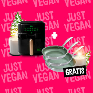JUST VEGAN Aktions-Set Air Fryer + 3er Pfannenset