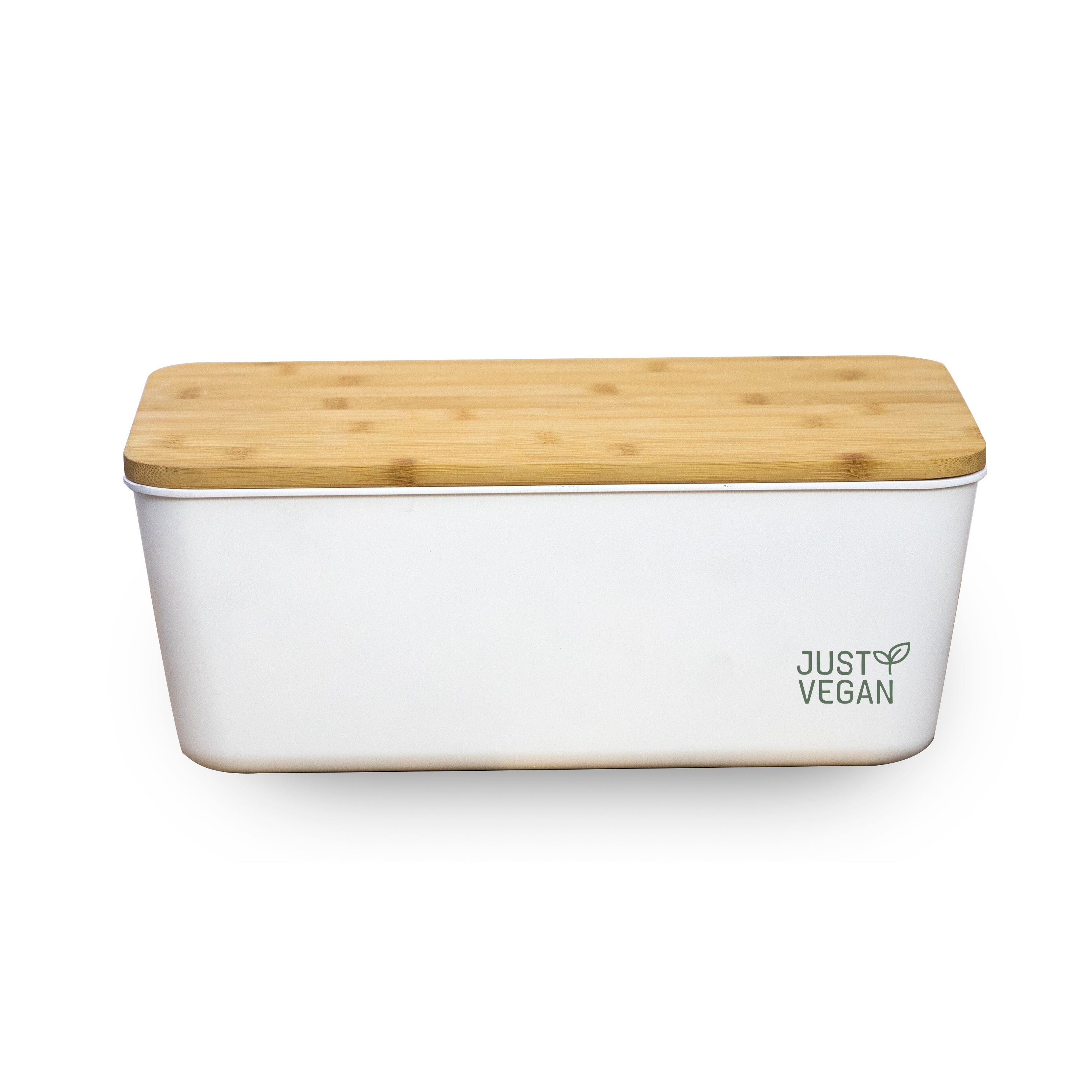 JUST VEGAN Brotbox mit Bambusdeckel-Schneidebrett